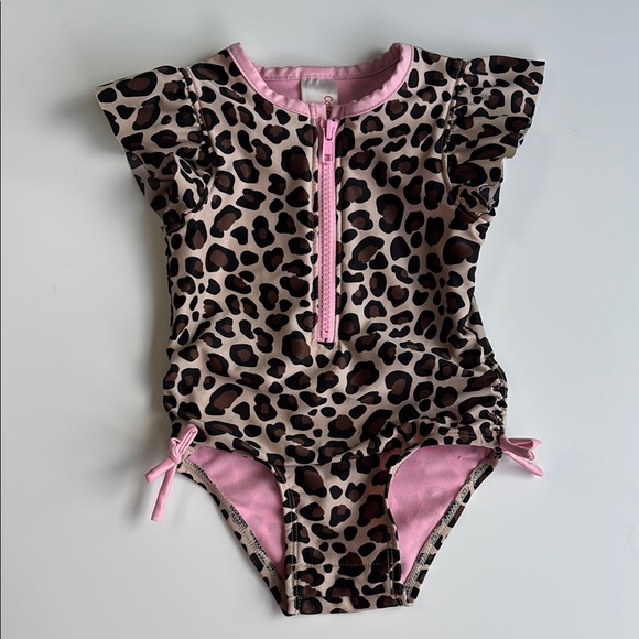 Cat & Jack Other - Cat & Jack Leopard Animal Print Baby 18M Swimsuit with Pink Accents One Piece